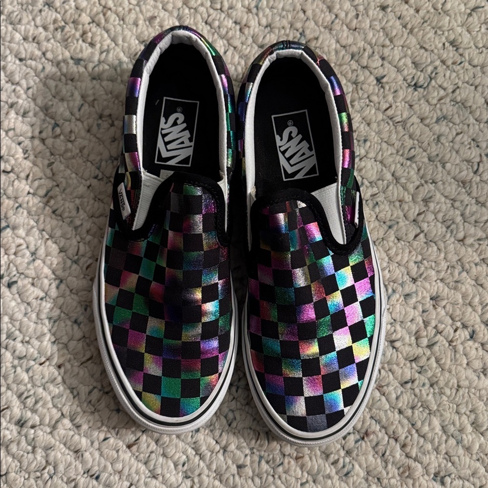 Vans Slip-On Iridescent Checkerboard Shoes - Picture 2 of 5